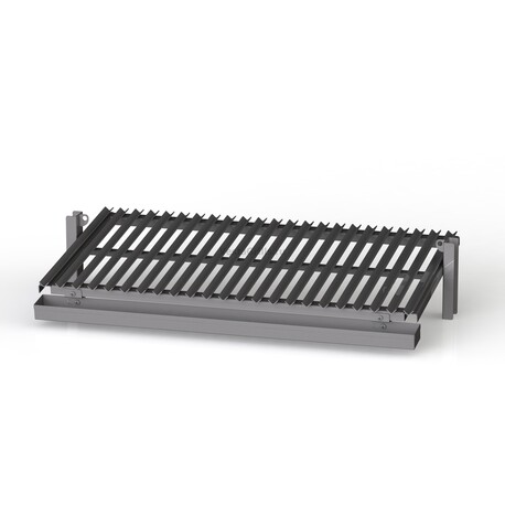 Angled grill rack
